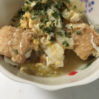 厚揚げ豆腐の卵とじ(*^^*)